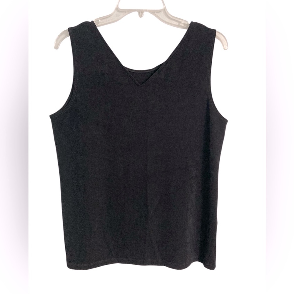 NWT Chico’s Travelers V-neck/Scoop Reversible Black Tank Size 2 (L)
